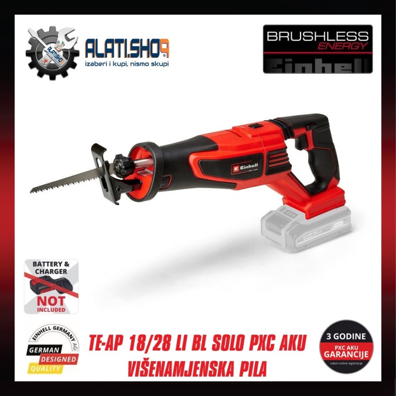 Einhell TE-AP 18/28 Li BL- Solo Power X-Change akumulatorska višenamjenska pila-žaga-testera (4326310)