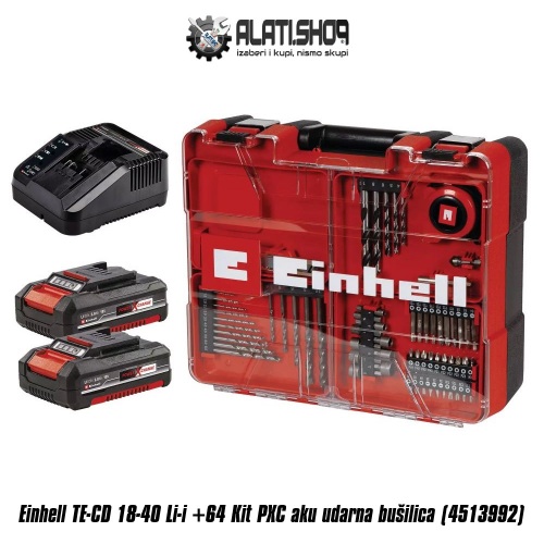 Einhell TE-CD 18/40 Li-i +64 Kit Power X-Change akumulatorska udarna bušilica (4513992)