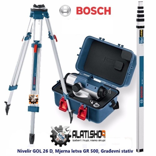 BOSCH GOL 26 D + BT 160 + GR 500 JIT KIT Professional optički nivelir (0 601 068 002)
