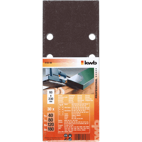 KWB Sparpack brusni papir za drvo - metal 93 x 230 mm tip B 30/1 (818288)