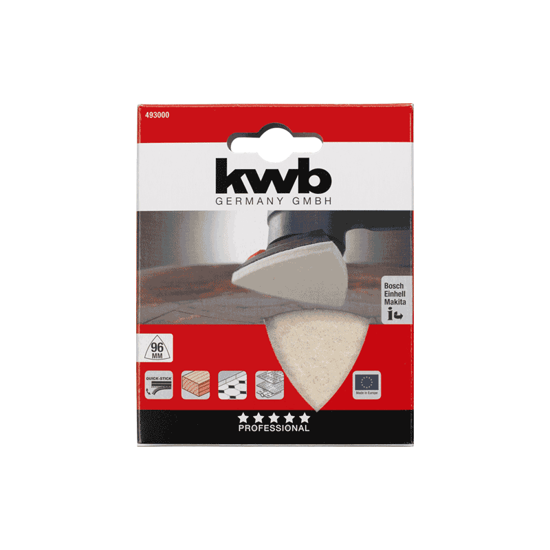 KWB samoljepivi filc za poliranje trokutni 96 mm (493000)
