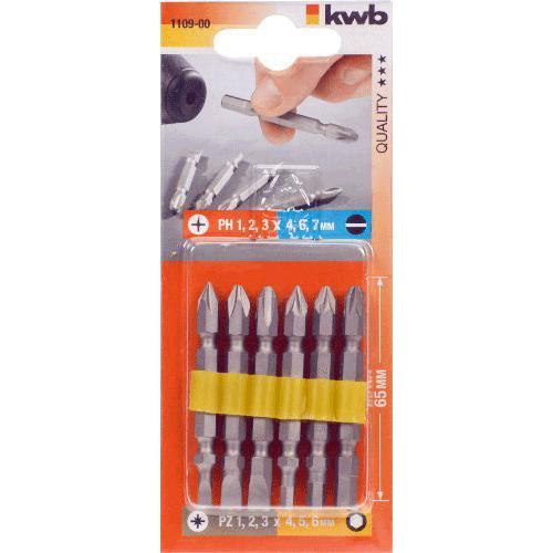 KWB set dvostranih nastavaka za odvijač 65 mm 6/1 (110900)