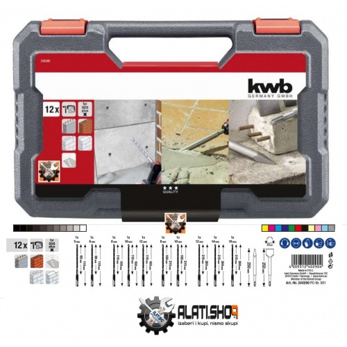 KWB set SDS Plus borera i dlijeta 12 kom u PVC kovčegu (240290)