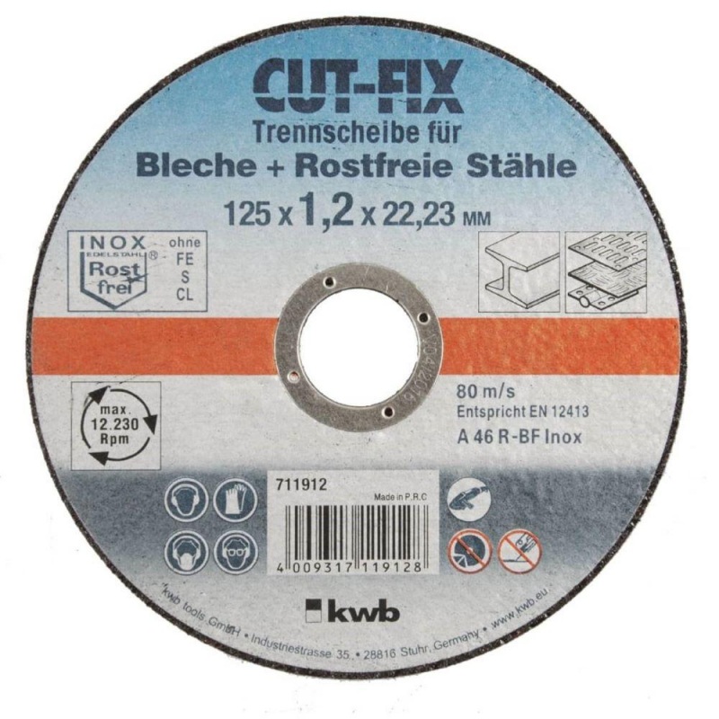 KWB Cut-Fix rezna ploča za Inox 125 x 1.2 mm (711912)