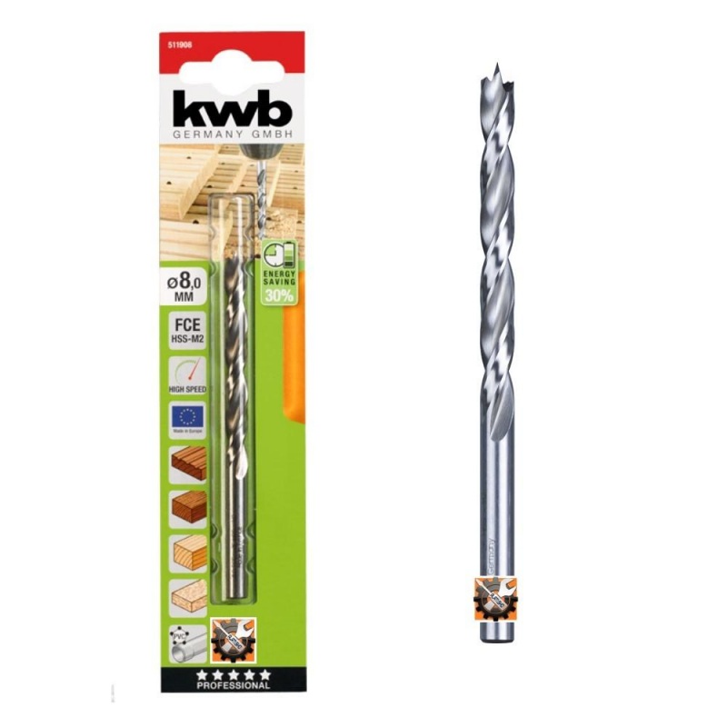 KWB AKKU TOP borer - svrdlo za drvo Ø 8 / 117 mm (511908)