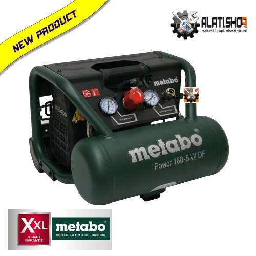 Metabo 180-5 W OF kompresor klipni bezuljni 5 L (601531000)