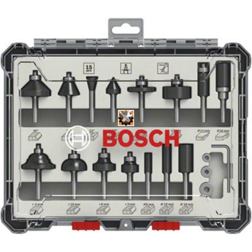 Bosch glodala frezeri za drvo prihvat 6 mm set 15/1 (2 607 017 471)