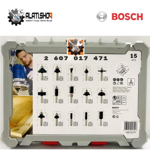 Bosch glodala frezeri za drvo prihvat 6 mm set 15/1 (2 607 017 471)