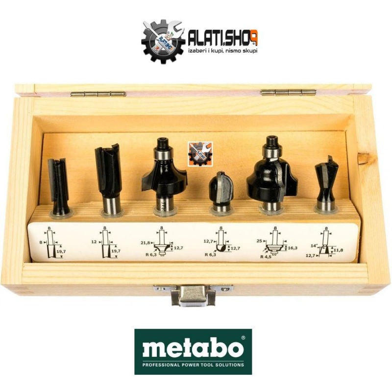 Metabo glodala frezer kroner za drvo prihvat 8 mm set 8/1 (631040000)
