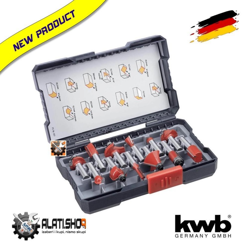 KWB glodala frezer kroner za drvo prihvat 8 mm set 12/1 (757295)