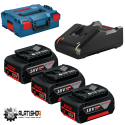 BOSCH 3x GBA 18V/5.0 Ah Li-Ion akumulator i brzi punjač GAL 1880 CV Professional u L-Boxx-u (0 615 990 L3T)