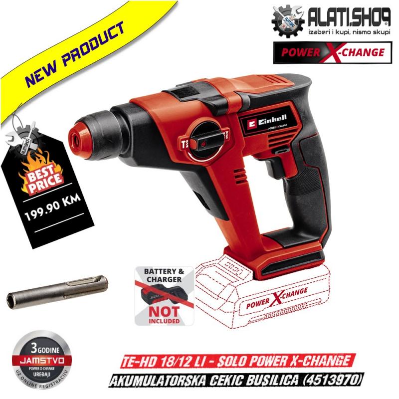 Einhell TE-HD 18/12 Li - Solo Power X-Change akumulatorska čekić bušilica (4513970)