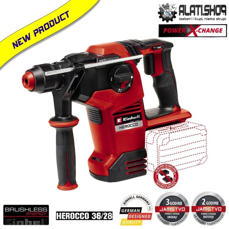 Einhell Herocco 36/28 18 Li - Solo Power X-Change akumulatorska čekic-bušilica (4513950)