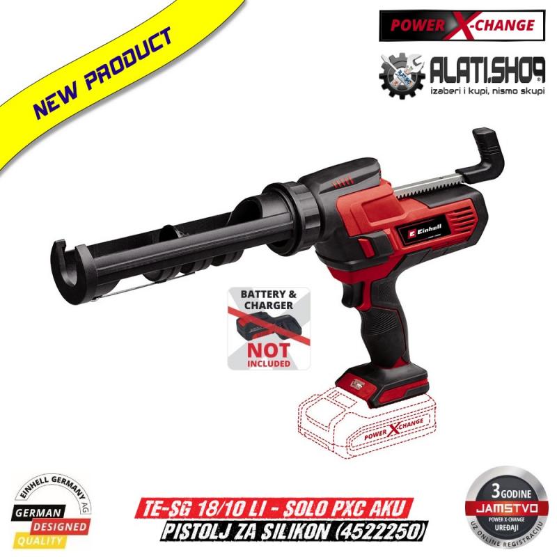 Einhell TE-SG 18/10 Li - Solo Power X-Change akumulatorski pištolj za silikon (4522250)