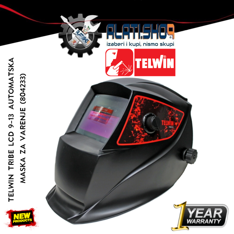 Telwin Tribe LCD 9-13 automatska maska za varenje (804233)