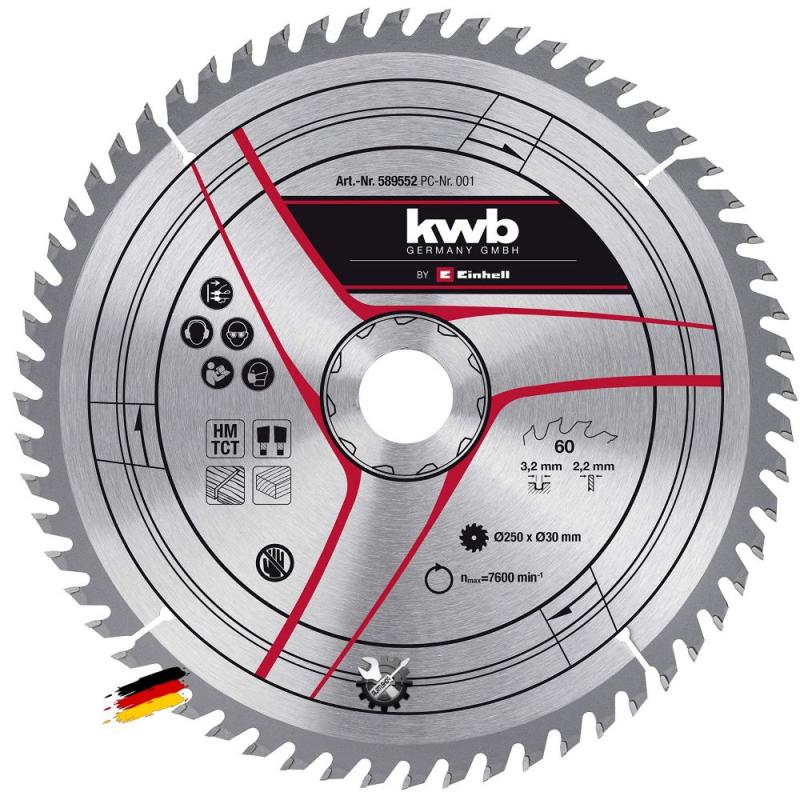 Einhell rezni list od tvrdog metala 250x30 mm / 60Z (4311113)