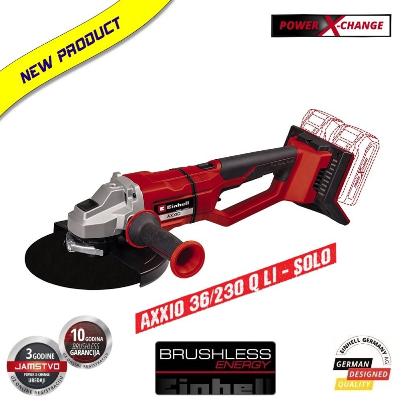 Einhell AXXIO 36/230 Q Li - Solo Power X-Change akumulatorska kutna-ugaona brusilica (4431160)