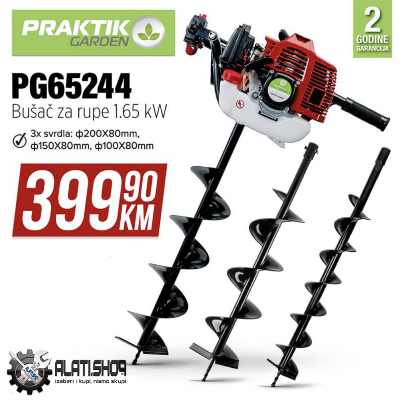 Praktik bušač rupa u zemlji benzinski s tri svrdla PG65244