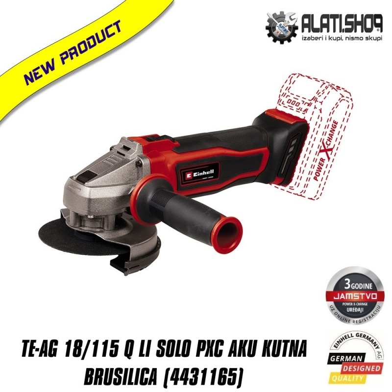 Einhell TE-AG 18/115 Q Li - Solo Power X-Change akumulatorska kutna-ugaona brusilica (4431165)