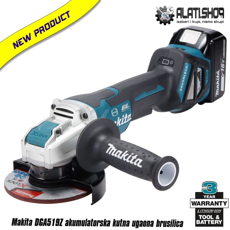 Makita DGA519Z akumulatorska kutna ugaona brusilica