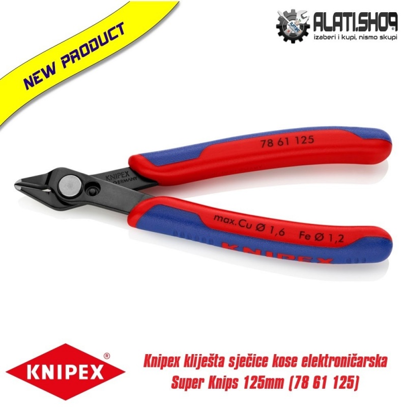 Knipex kliješta sječice kose elektroničarska Super Knips 125mm (78 61 125)