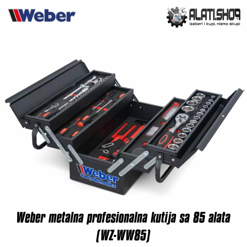 Weber metalna profesionalna kutija sa 85 alata (WZ-WW85)