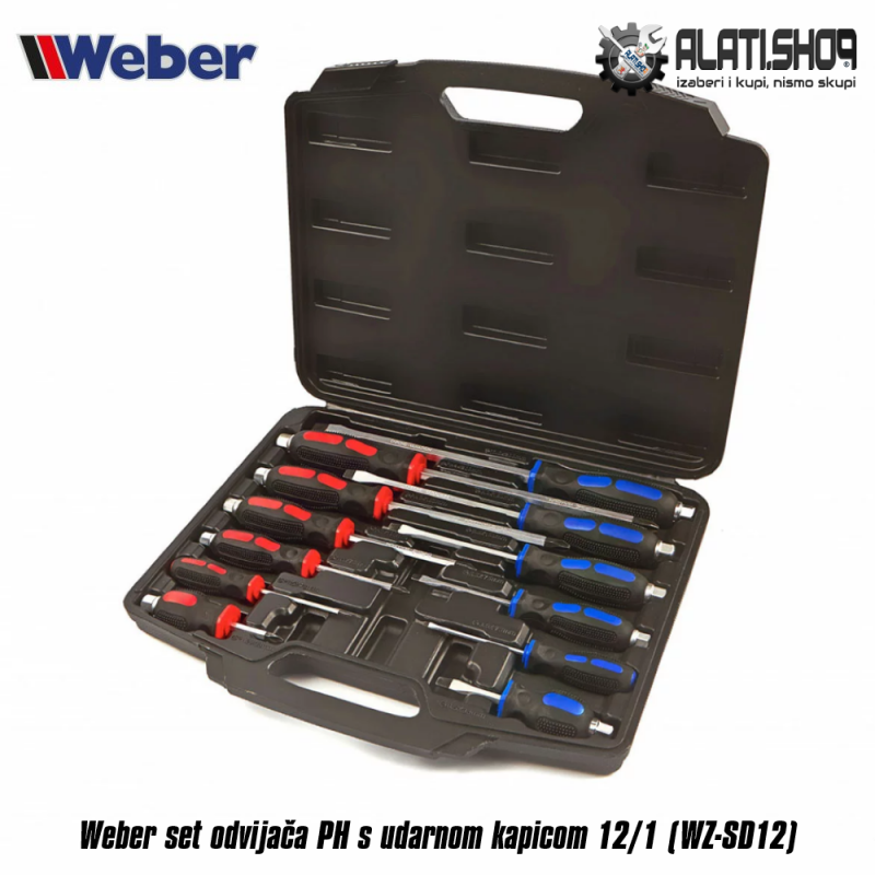 Weber set odvijača PH s udarnom kapicom 12/1 (WZ-SD12)