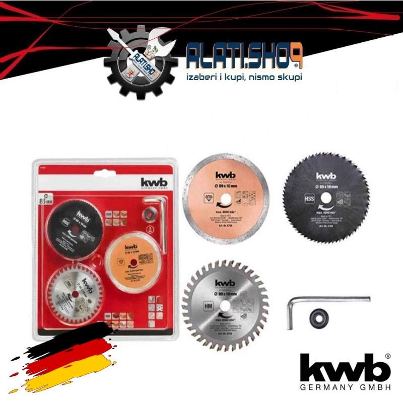 KWB 49575915 Set reznih listova za mini kružnu pilu za drvo, beton