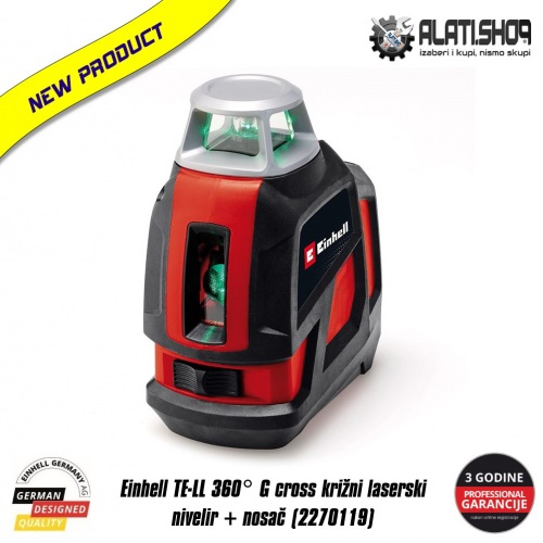 Einhell TE-LL 360° G cross križni laserski nivelir + nosač (2270119)