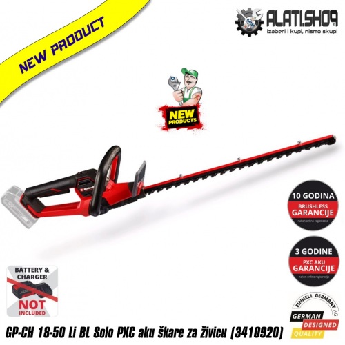 Einhell GP-CH 18/50 Li BL - Solo Power X-Change akumulatorske škare-makaze za živicu (3410950)