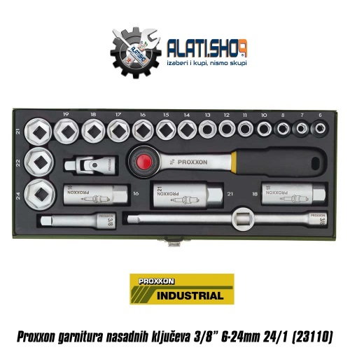 Proxxon garnitura nasadnih ključeva 3/8" 6-24mm 24/1 (23110)