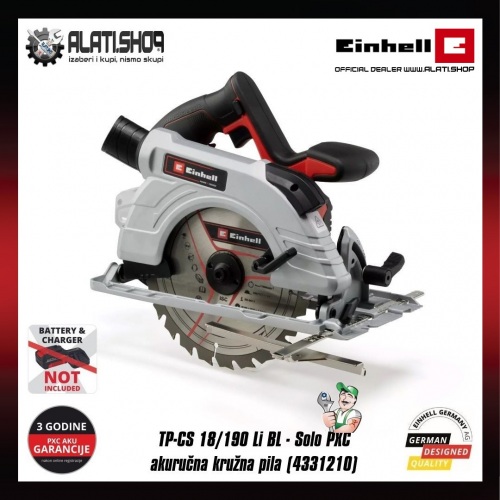 Einhell TP-CS 18/190 Li BL - Solo Power X-Change akumulatorska ručna kružna pila-žaga-testera (4331210)