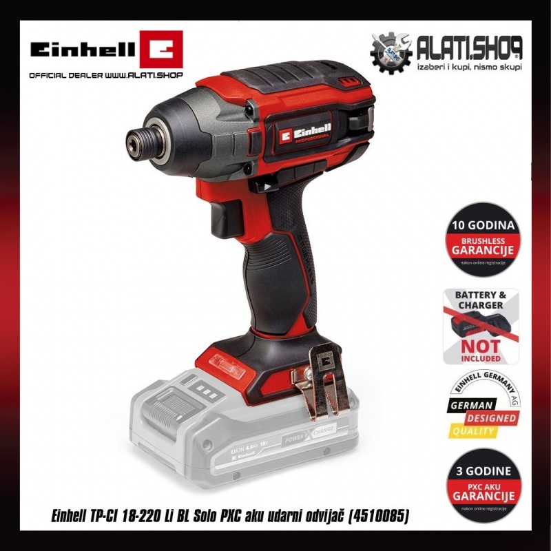 Einhell TP-CI 18/220 Li BL - Solo Power X-Change akumulatorski udarni odvijač (4510085)