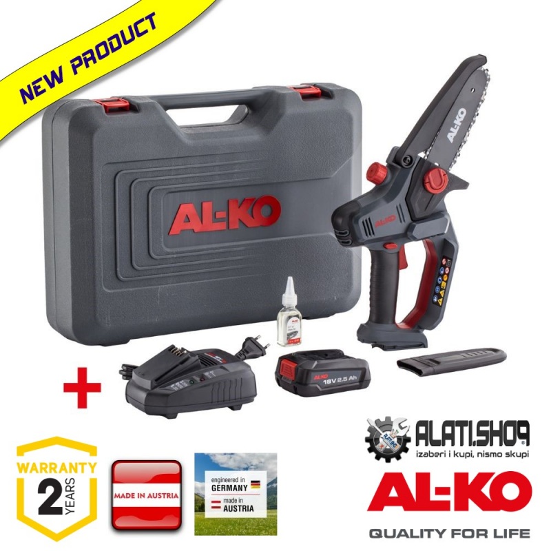 AL-KO CSM 1815 18 V / 2.5 Ah akumulatorska lančana pila žaga (114023)