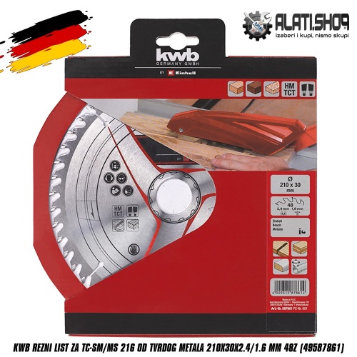 KWB rezni list za TC-SM/MS 216 od tvrdog metala 210x30x2.4/1.6 mm 48Z (49587861)