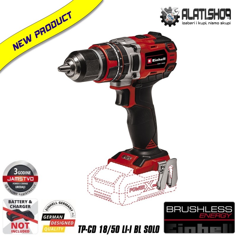 Einhell TP-CD 18/50 Li-i BL Solo Power X-Change akumulatorska udarna bušilica (4513942)