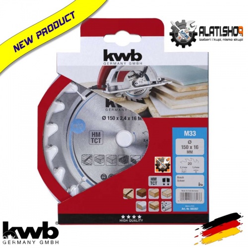 KWB rezni list za drvo ivericu Ø 150 x 16 x 2.4 mm / 20 Z (49583357)
