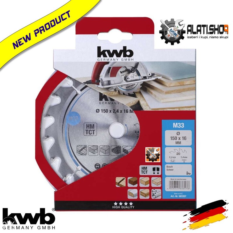 KWB rezni list za drvo ivericu Ø 150 x 16 x 2.4 mm / 20 Z (49583357)