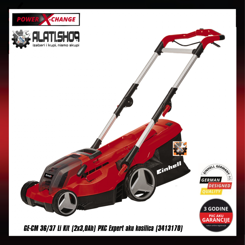 Einhell GE-CM 36/37 Li Kit (2x3,0Ah) Power X-Change Expert akumulatorska kosilica (3413170)