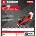 Einhell TE-PL 18/82 Li - Solo Power X-Change akumulatorska blanja (4345400)
