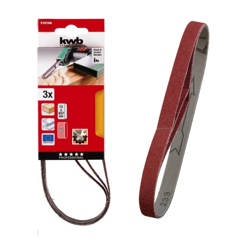 KWB brusni tračni papir za drvo, metal i Aluminij 13 x 457 mm 3/1 (910506)