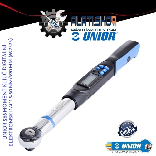 Unior 266 moment ključ digitalni elektronski 1/4" 1.5-30 Nm/390 mm (627575)