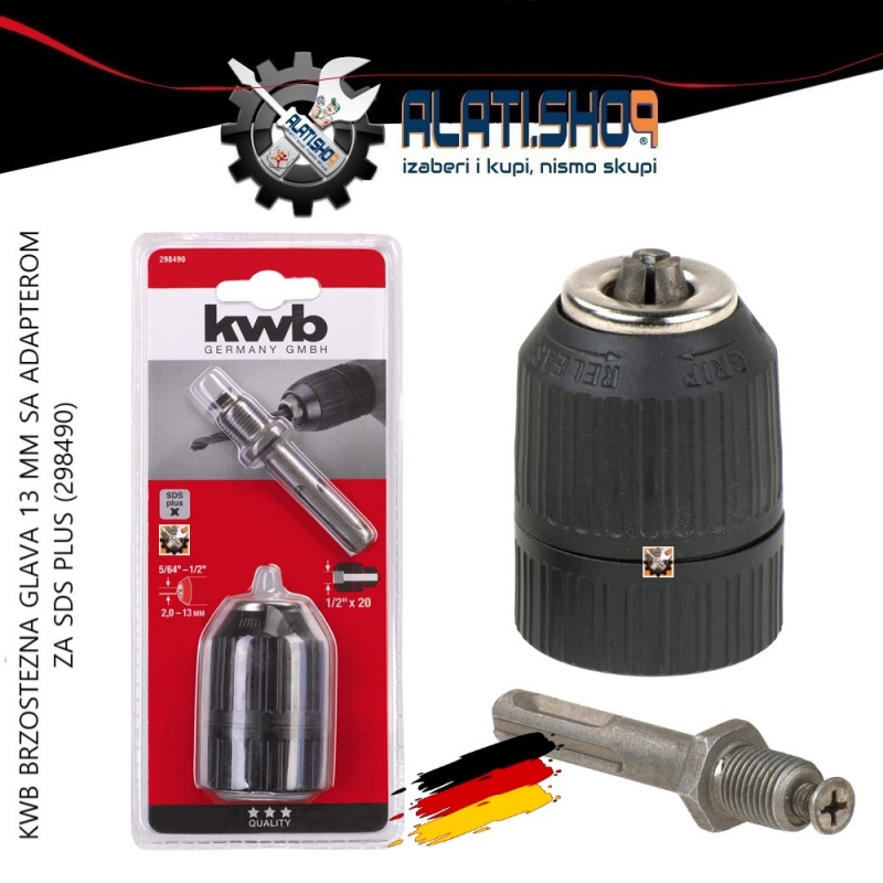 KWB brzostezna glava 13 mm sa adapterom za SDS Plus (298490)